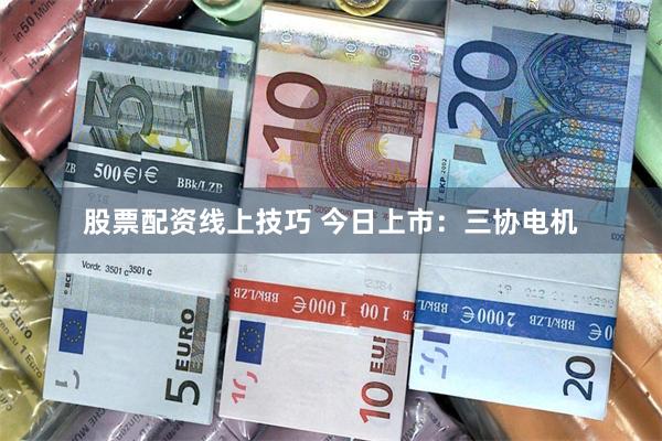 股票配资线上技巧 今日上市：三协电机