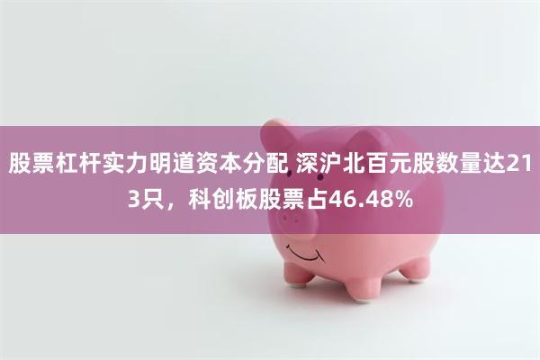 股票杠杆实力明道资本分配 深沪北百元股数量达213只，科创板股票占46.48%